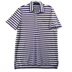 RLX Ralph Lauren Striped Purple White‎ Golf Polo Sycamore Hills Mens Size Medium